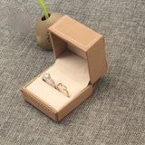 Brown Leather Jewelry Box Ring Display Holder Organizer