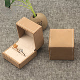 Brown Leather Jewelry Box Ring Display Holder Organizer