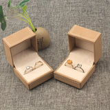 Brown Leather Jewelry Box Ring Display Holder Organizer