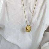 Brushed Metal Water Drop Necklace Long Sweater Chain Thin Chain Jewelry