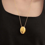 Brushed Metal Water Drop Necklace Long Sweater Chain Thin Chain Jewelry