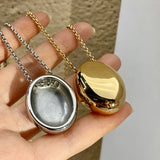Brushed Metal Water Drop Necklace Long Sweater Chain Thin Chain Jewelry