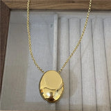 Brushed Metal Water Drop Necklace Long Sweater Chain Thin Chain Jewelry