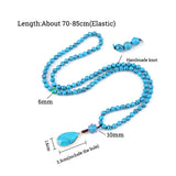 Budda 6MM Malachite Turquoise Tiger Eye Beaded Necklace Bracelet