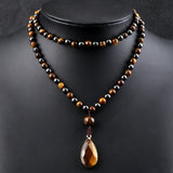 Budda 6MM Malachite Turquoise Tiger Eye Beaded Necklace Bracelet