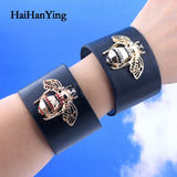 Adjustable Leather Bangles for Women and Men