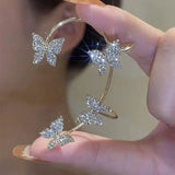Shinny Rhinestone Butterfly Ear Cuff for Non-Pierced Ears