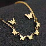 Butterfly Necklace Earrings Stainless Steel Sweater Chain