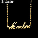 Butterfly Name Choker Chain Stainless Steel Pendant Necklace