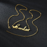 Butterfly Name Choker Chain Stainless Steel Pendant Necklace