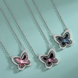 Butterfly S925 Sterling Silver Necklace with Crystal Pendant