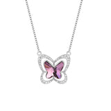 Butterfly S925 Sterling Silver Necklace with Crystal Pendant