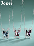 Butterfly S925 Sterling Silver Necklace with Crystal Pendant