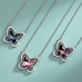 Butterfly S925 Sterling Silver Necklace with Crystal Pendant