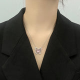 Butterfly S925 Sterling Silver Necklace with Crystal Pendant