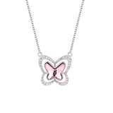 Butterfly S925 Sterling Silver Necklace with Crystal Pendant