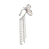 Butterfly Tassel Earrings with Pearl Rhinestones