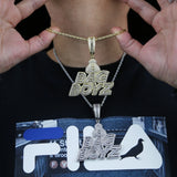 CZ Letters Bag Boyz Pendant Necklace Iced Out Bling 5A Cubic Zircon