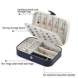 Button Leather Zipper Jewelry Organizer Display Travel Storage