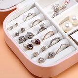 Button Leather Zipper Jewelry Organizer Display Travel Storage