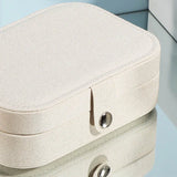 Button Leather Zipper Jewelry Organizer Display Travel Storage