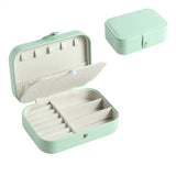 Button Leather Zipper Jewelry Organizer Display Travel Storage