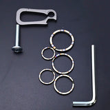 Titanium Alloy Flame Texture Key Chain