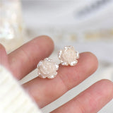 French Camellia Flower Long Chain Earrings