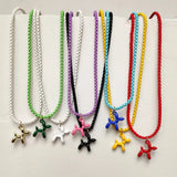 Colorful Balloon Dog Pendant Necklace Y2k Jewelry Gift