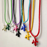 Colorful Balloon Dog Pendant Necklace Y2k Jewelry Gift