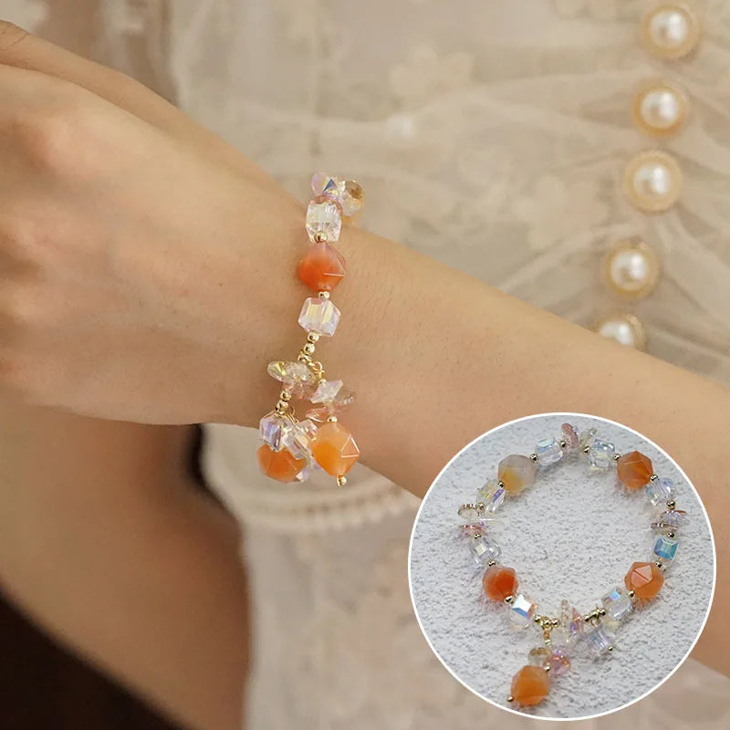 Agate Bracelet for Women Large Rhombus Crystal Bracelet