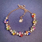 18K Rose Gold Candy Tourmaline Four-leaf Grass Bracelet