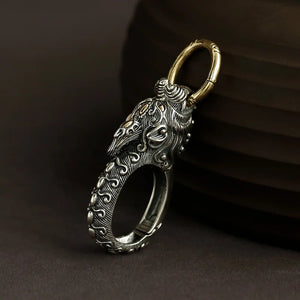 Men's Waistband Lucky Pixiu Metal Keychain