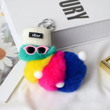 Rabbit Fur Pendant Keychain Plush Jewelry Rabbit Fur Ball Mini Plush Keychain