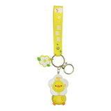Flower Duck Anime Keychain for Girls Bag Pendant