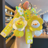 Flower Duck Anime Keychain for Girls Bag Pendant