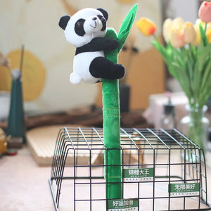 Panda Plush Keychain Bamboo Charm Pendant Backpack Key Ring Gift