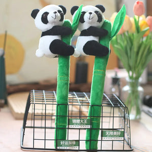 Panda Plush Keychain Bamboo Charm Pendant Backpack Key Ring Gift