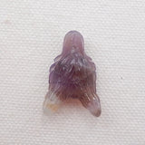 Carved Amethyst Wolf Head Pendant Bead 25x17x9mm
