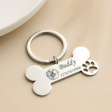 Personalized Cat Dog ID Tag Engraving Bone Necklace Collar
