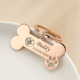 Personalized Cat Dog ID Tag Engraving Bone Necklace Collar