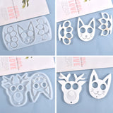 Cat Head Silicone Molds Self Defense Keychain Mold Pendant Resin Molds