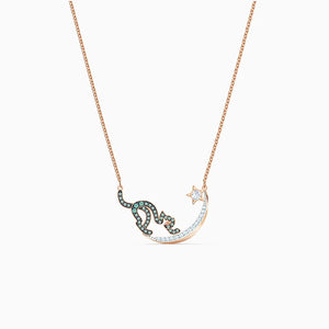 Cattitude Rose Cat-shaped Necklace Moon And Star Romantic Indian Jewelry