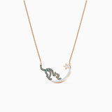 Cattitude Rose Cat-shaped Necklace Moon And Star Romantic Indian Jewelry
