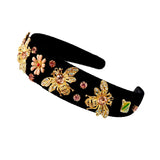 Velvet Bee Insect Flower Baroque Crown Headband