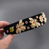 Velvet Bee Insect Flower Baroque Crown Headband