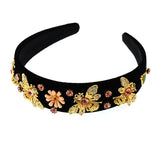 Velvet Bee Insect Flower Baroque Crown Headband