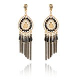 Bohemian Chain Tassel Clip-on Earrings for Women