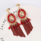Bohemian Chain Tassel Clip-on Earrings for Women