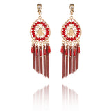 Bohemian Chain Tassel Clip-on Earrings for Women
